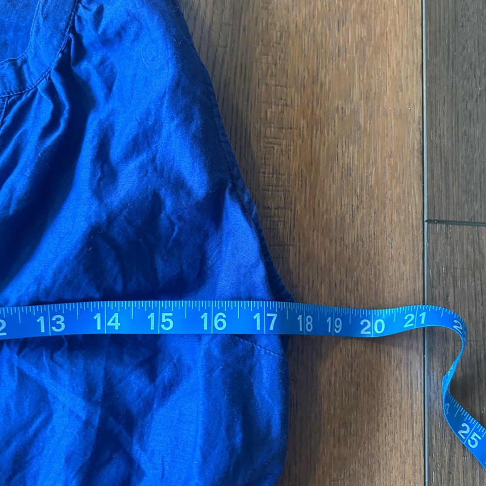 Old Navy Sleeveless Button Down Deep Blue Midi Dress with Eyelet Hem Size M - Picture 6 of 7